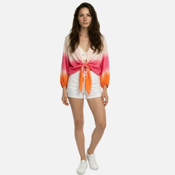 Young Fabulous & Broke Sweaters - Young Fabulous & Broke Cream Tie-Front Blouse cardigan